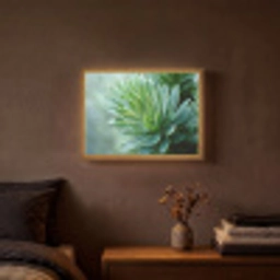 Blad - Plant - Groen - Textuur Light Box met batterij (Wandlamp) middel -sfeer4