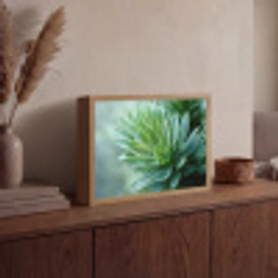 Blad - Plant - Groen - Textuur Light Box met batterij (Wandlamp) middel -sfeer2