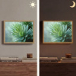 Blad - Plant - Groen - Textuur Light Box met batterij (Wandlamp) middel -sfeer3