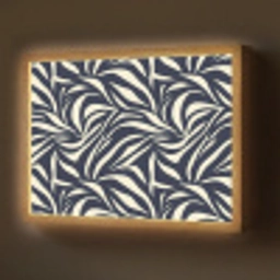 Bladvormen - Blauw - Patroon - Wit Light Box met batterij (Wandlamp) middel 907 -z3d_website
