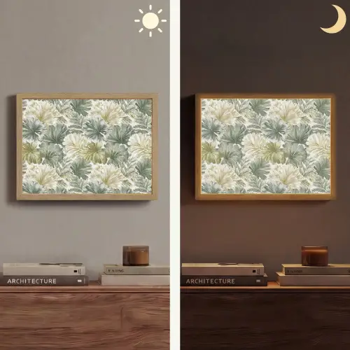 Bladeren - Botanisch - Groen Light Box met batterij (Wandlamp) middel 907 -sfeer3