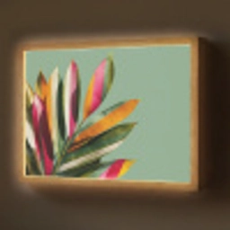 Bladeren - Tak - Kleurrijk Light Box met batterij (Wandlamp) middel -z3d_website