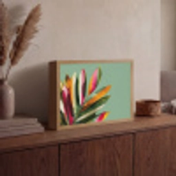 Bladeren - Tak - Kleurrijk Light Box met batterij (Wandlamp) middel -sfeer2