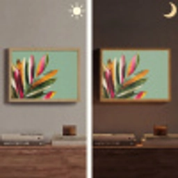 Bladeren - Tak - Kleurrijk Light Box met batterij (Wandlamp) middel -sfeer3