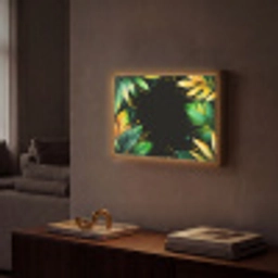 Bladeren - Groen - Geel - Verf - Jungle Light Box met batterij (Wandlamp) middel -sfeer1