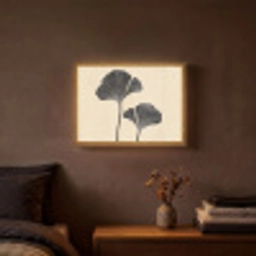 Bladeren - Minimalistisch - Zwart Light Box met batterij (Wandlamp) middel -sfeer4