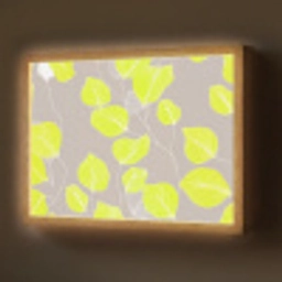 Bladeren - Neon - Geel - Lijnen Light Box met batterij (Wandlamp) middel -z3d_website