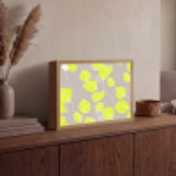 Bladeren - Neon - Geel - Lijnen Light Box met batterij (Wandlamp) middel -sfeer2