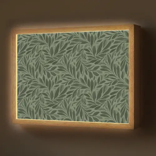 Bladeren - Organisch - Groen Light Box met batterij (Wandlamp) middel 907 -z3d_website