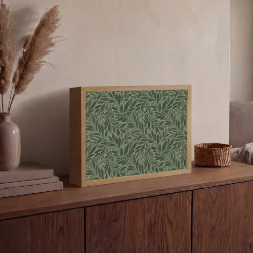 Bladeren - Organisch - Groen Light Box met batterij (Wandlamp) middel 907 -sfeer2