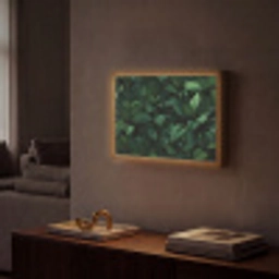 Bladeren - Ovaal - Groen - Nerven Light Box met batterij (Wandlamp) middel -sfeer1
