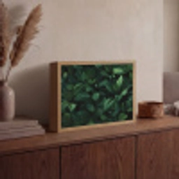 Bladeren - Ovaal - Groen - Nerven Light Box met batterij (Wandlamp) middel -sfeer2