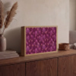 Bladeren - Patroon - Burgundy Light Box met batterij (Wandlamp) middel 907 -sfeer2