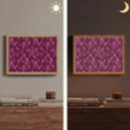 Bladeren - Patroon - Burgundy Light Box met batterij (Wandlamp) middel 907 -sfeer3