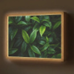 Bladeren - Regendruppels - Licht - Groen Light Box met batterij (Wandlamp) middel -z3d_website