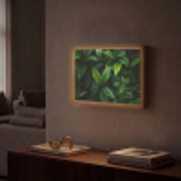 Bladeren - Regendruppels - Licht - Groen Light Box met batterij (Wandlamp) middel -sfeer1