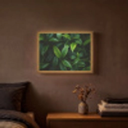 Bladeren - Regendruppels - Licht - Groen Light Box met batterij (Wandlamp) middel -sfeer4