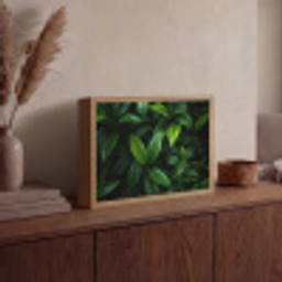 Bladeren - Regendruppels - Licht - Groen Light Box met batterij (Wandlamp) middel -sfeer2