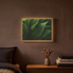 Bladeren - Schaduw - Groen - Textuur Light Box met batterij (Wandlamp) middel -sfeer4