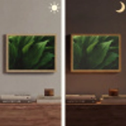 Bladeren - Schaduw - Groen - Textuur Light Box met batterij (Wandlamp) middel -sfeer3