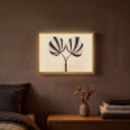 Bladeren - Gestreept - Stengel - Beige Light Box met batterij (Wandlamp) middel -sfeer4
