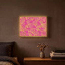 Bladeren - Nerven - Grafisch - Roze Light Box met batterij (Wandlamp) middel -sfeer4
