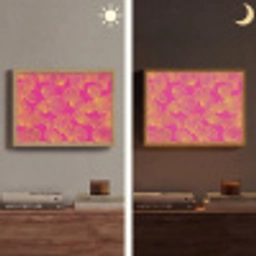 Bladeren - Nerven - Grafisch - Roze Light Box met batterij (Wandlamp) middel -sfeer3