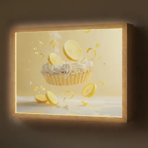 Citroen - Taart - Eten - Geel Light Box met batterij (Wandlamp) middel -z3d_website
