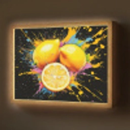 Citroen - Graffiti - Kleurrijk - Verf - Modern Light Box met batterij (Wandlamp) middel -z3d_website