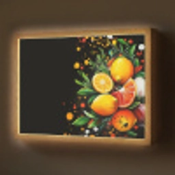 Citroenen - Zwart - Kruiden - Graffiti - Verf Light Box met batterij (Wandlamp) middel -z3d_website