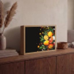 Citroenen - Zwart - Kruiden - Graffiti - Verf Light Box met batterij (Wandlamp) middel -sfeer2