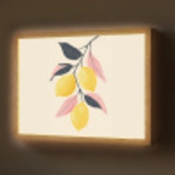 Citroenen - Felgeel - Tak - Bladeren Light Box met batterij (Wandlamp) middel -z3d_website