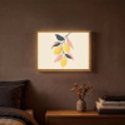 Citroenen - Felgeel - Tak - Bladeren Light Box met batterij (Wandlamp) middel -sfeer4
