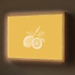 Citroenen - Illustratie - Minimalistisch - Geel Light Box met batterij (Wandlamp) middel -z3d_website