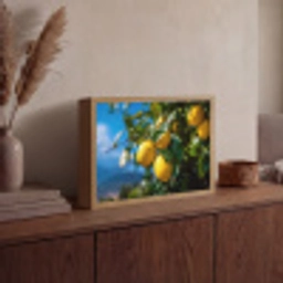 Citroenen - Bladeren - Blauwe lucht Light Box met batterij (Wandlamp) middel -sfeer2