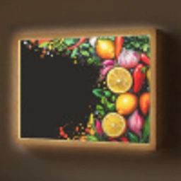 Citroenen - Peper - Kruiden - Graffiti - Verf - Abstract Light Box met batterij (Wandlamp) middel -z3d_website