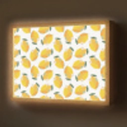 Citroenen - Wit - Bloemen - Patroon Light Box met batterij (Wandlamp) middel 907 -z3d_website