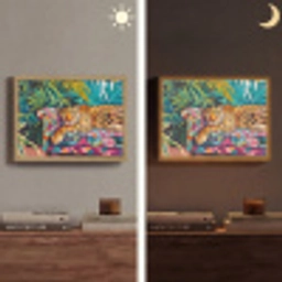 Luipaard - Kleurrijk - Tropisch Light Box met batterij (Wandlamp) middel -sfeer3