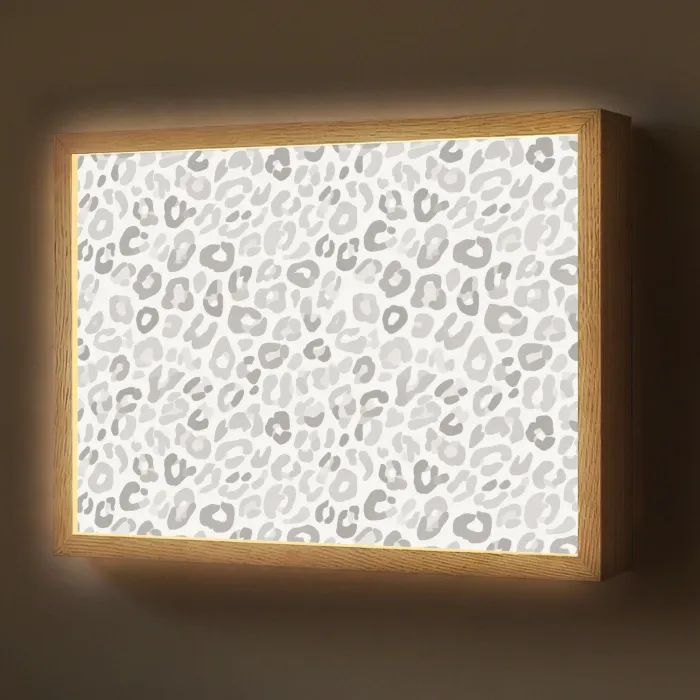 Luipaard - Motief - Grijs Light Box met batterij (Wandlamp) middel 907 -z3d_website