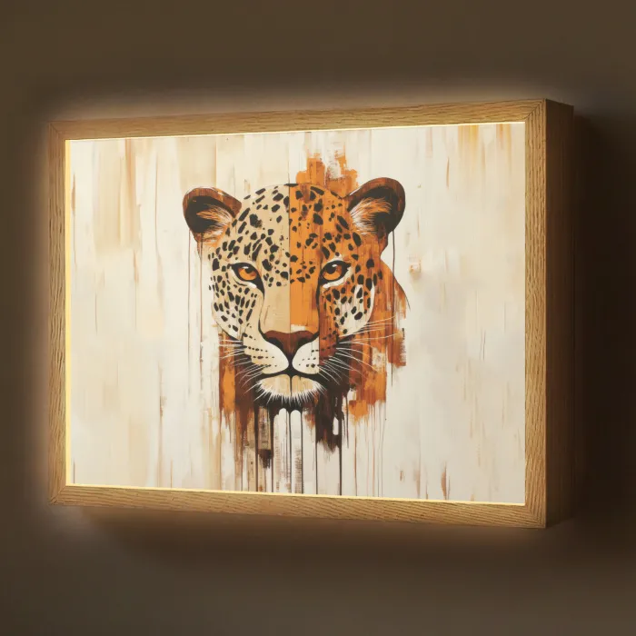 Luipaard - Symmetrisch - Strepen Light Box met batterij (Wandlamp) middel -z3d_website