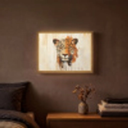 Luipaard - Symmetrisch - Strepen Light Box met batterij (Wandlamp) middel -sfeer4