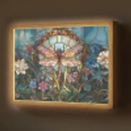 Libelle - Mozaïek - Bloemen - Kleurrijk Light Box met batterij (Wandlamp) middel -z3d_website