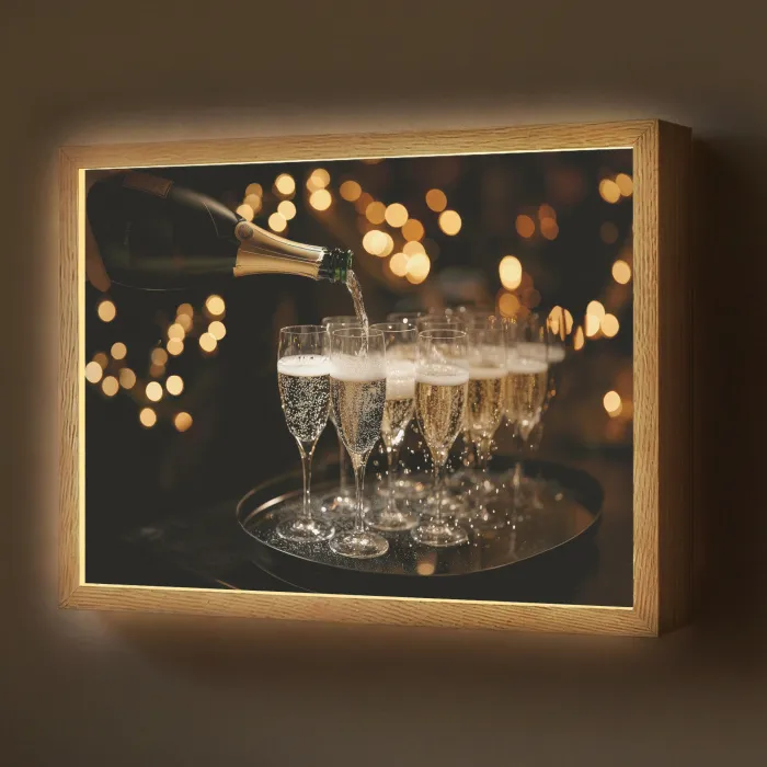 Lichter - Champagner - Gläser Light Box met batterij (Wandlamp) middel -z3d_website