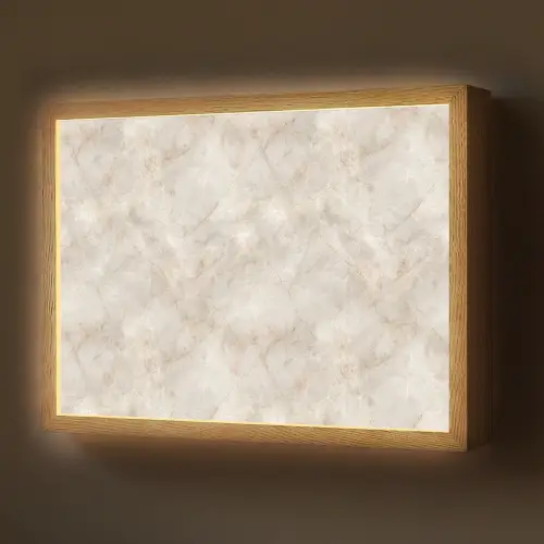 Lichtbeige - Goudbruine Nerven - Marmer Light Box met batterij (Wandlamp) middel 907 -z3d_website