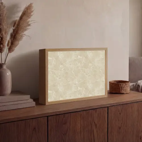 Lichtbeige - Marmer - Diffusie adering Light Box met batterij (Wandlamp) middel 907 -sfeer2