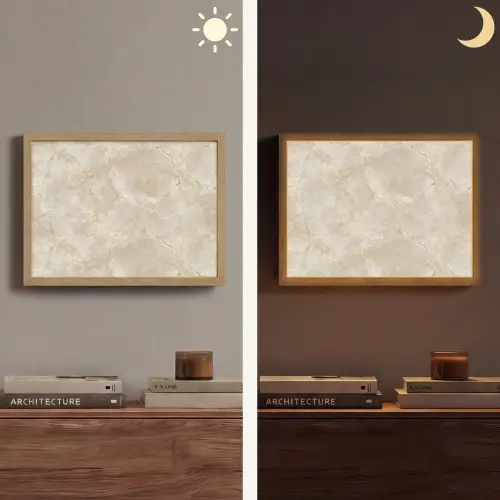 Lichtbeige - Marmer - Aders Light Box met batterij (Wandlamp) middel 907 -sfeer3
