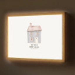 Lichtblauw - Huisje - Mama - Tekst Light Box met batterij (Wandlamp) middel -z3d_website