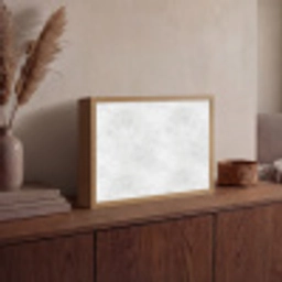 Lichtgrijs - Betonstructuur - Subtiel Light Box met batterij (Wandlamp) middel 907 -sfeer2