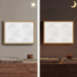 Lichtgrijs - Betonstructuur - Subtiel Light Box met batterij (Wandlamp) middel 907 -sfeer3