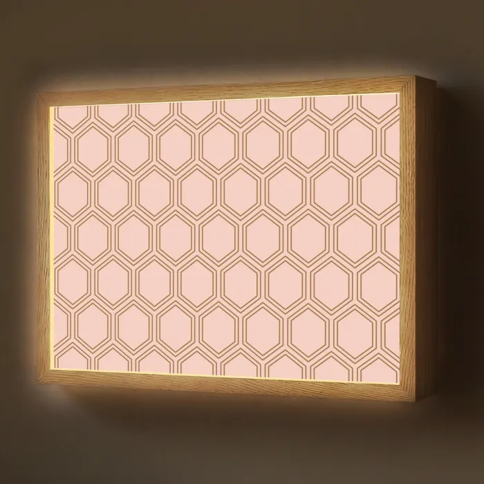 Lichtroze - Patroon - Symmetrisch Light Box met batterij (Wandlamp) middel 907 -z3d_website